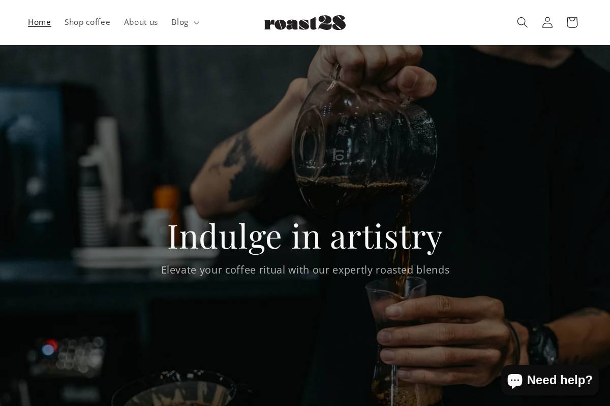 roast28.com homepage screenshot