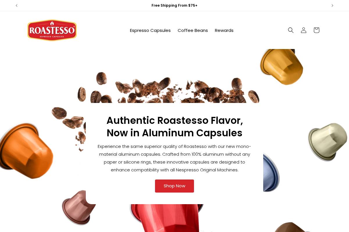 roastesso.com homepage screenshot