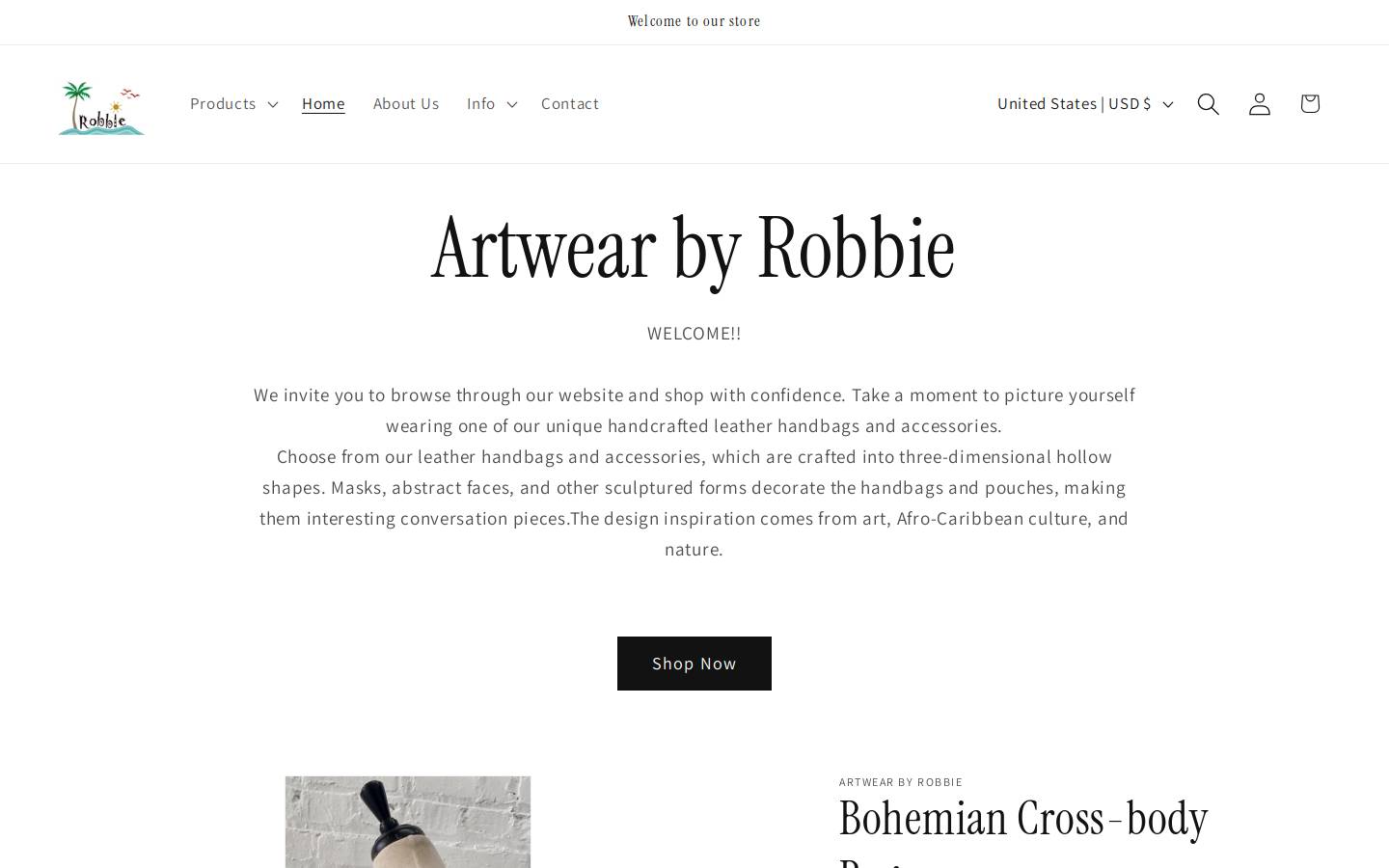 robbiewear.com homepage screenshot
