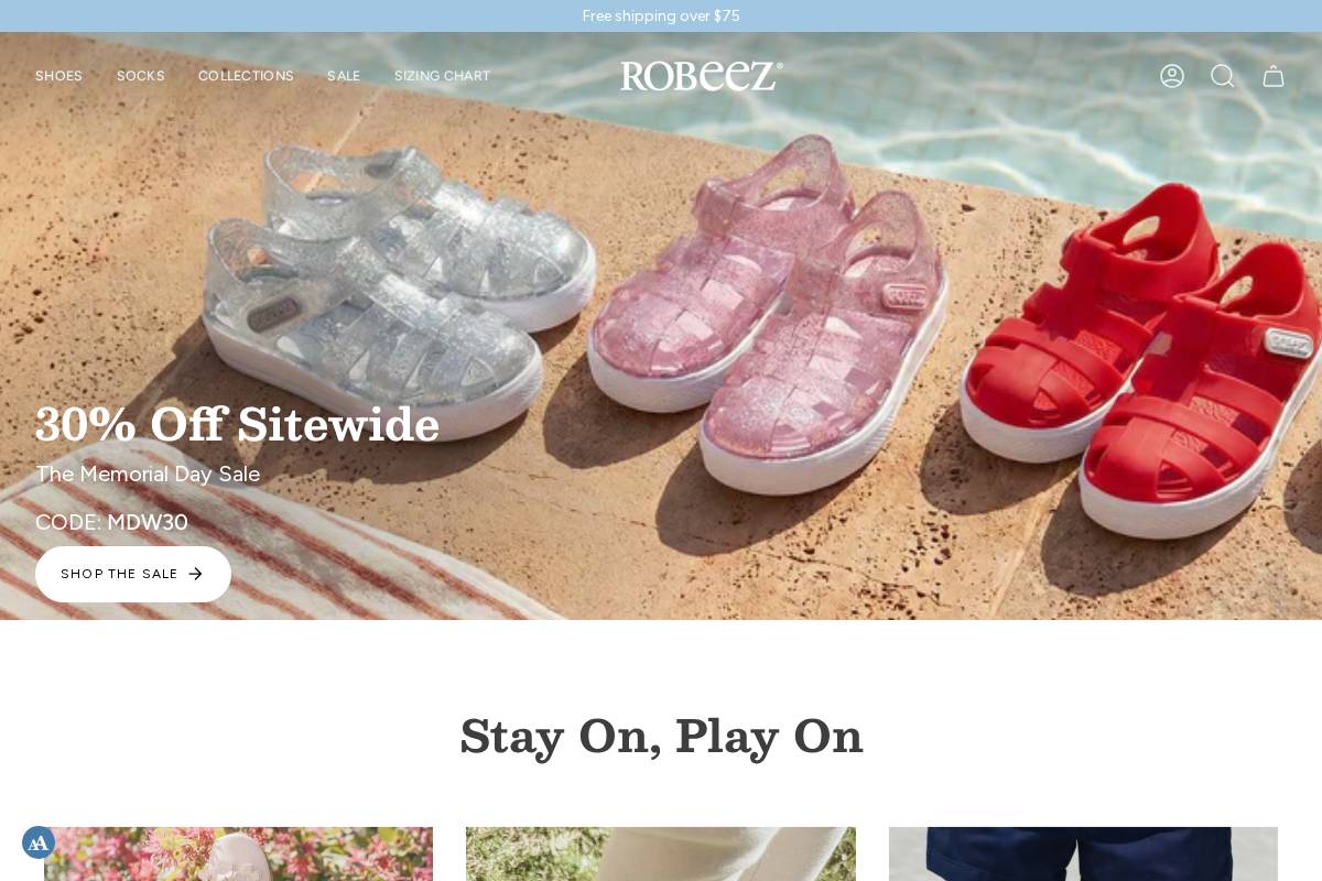 robeez homepage screenshot