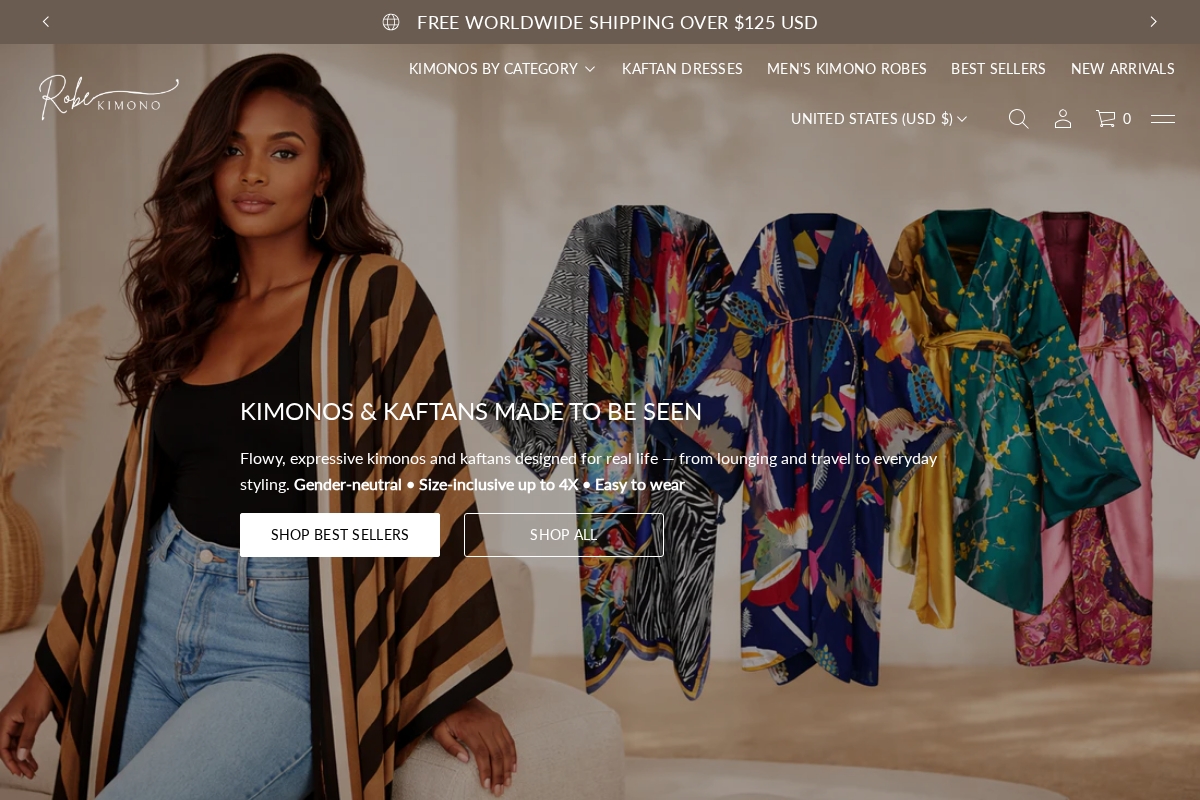 Robe Kimono homepage screenshot