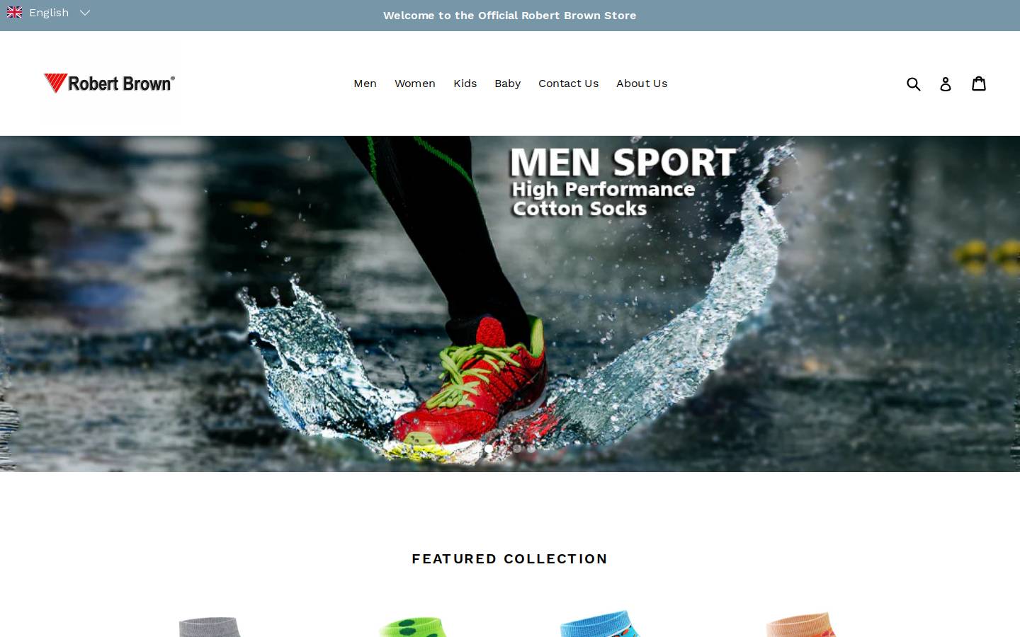 robertbrownsocks.com homepage screenshot