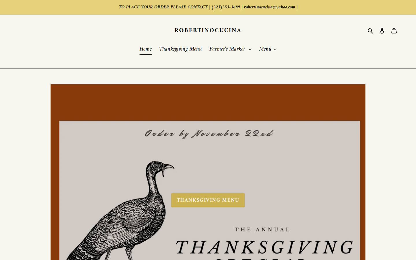 robertinocucina.com homepage screenshot