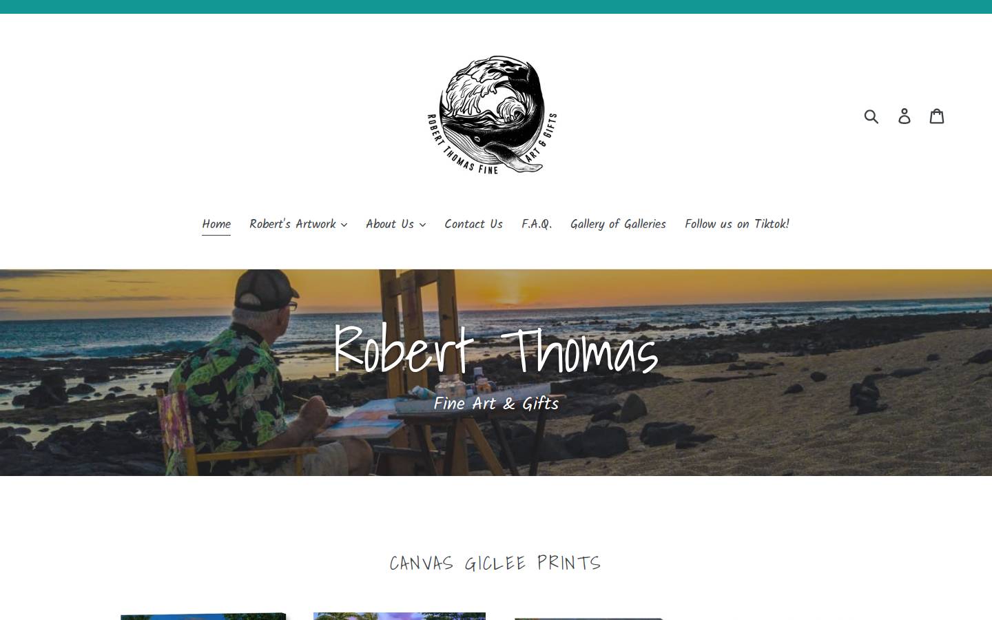 robertthomasart.com homepage screenshot