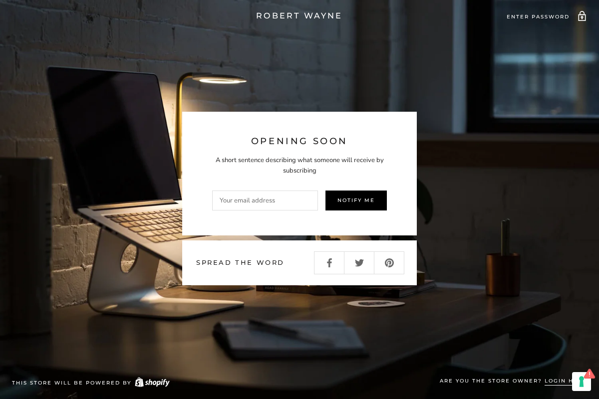 Robert Wayne Footware homepage screenshot