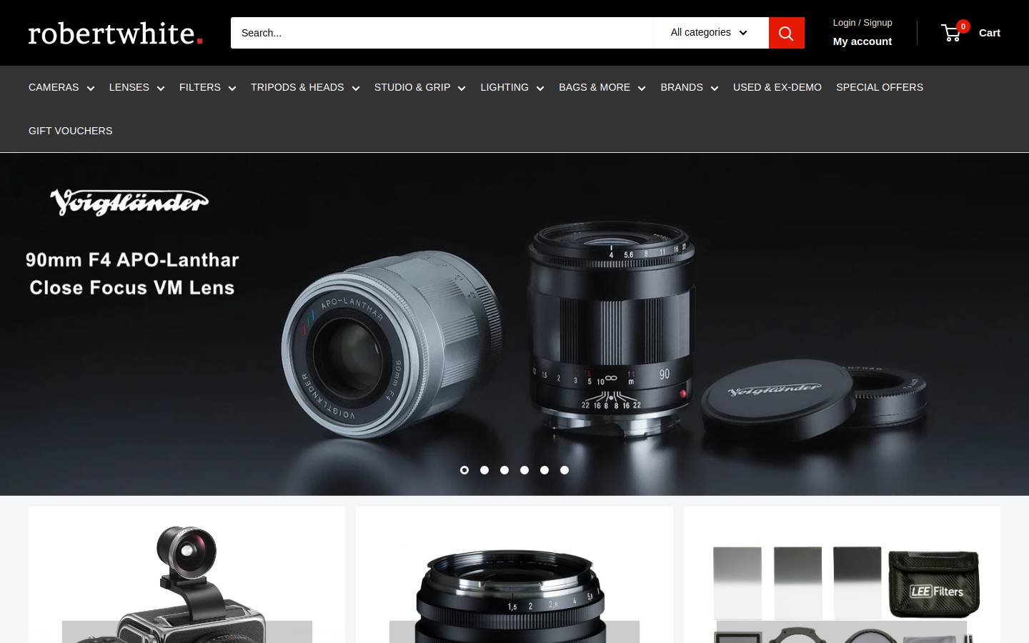 Robert White Photographic homepage screenshot