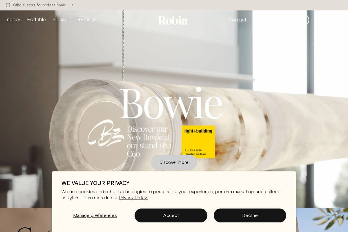 robinlamps.com homepage screenshot