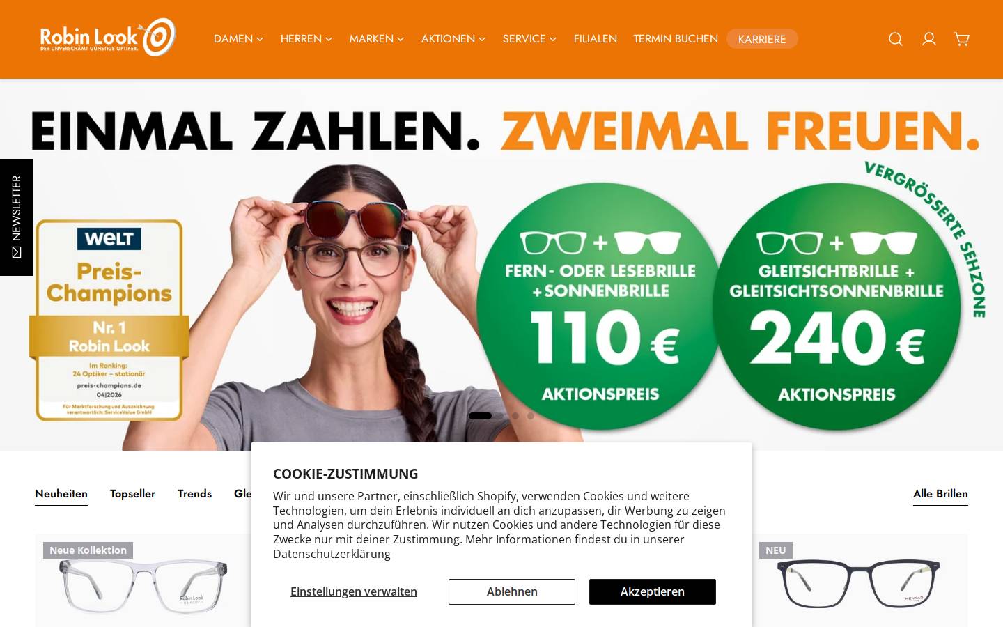 Robin Look homepage screenshot