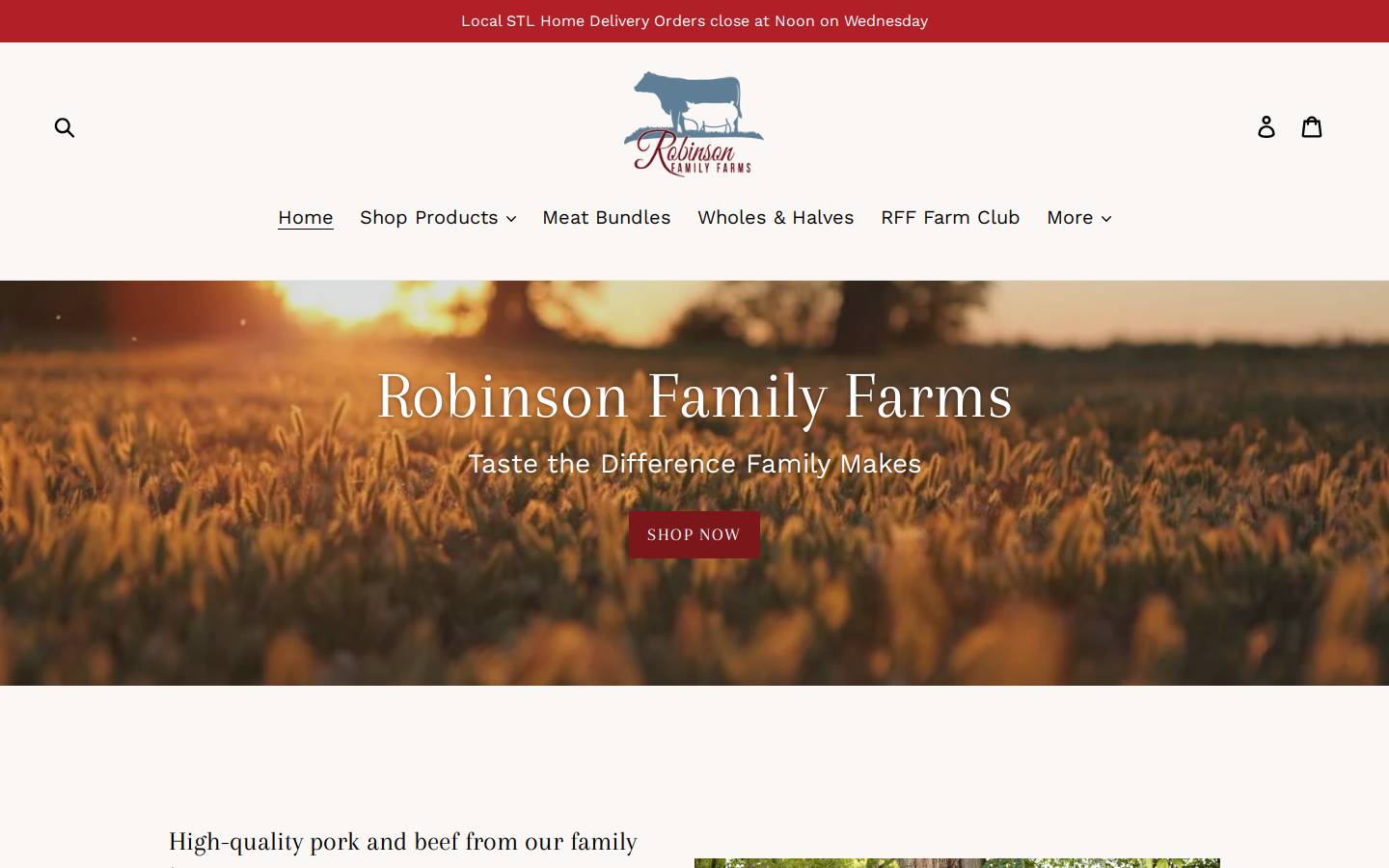 robinsonfamilyfarms.com homepage screenshot