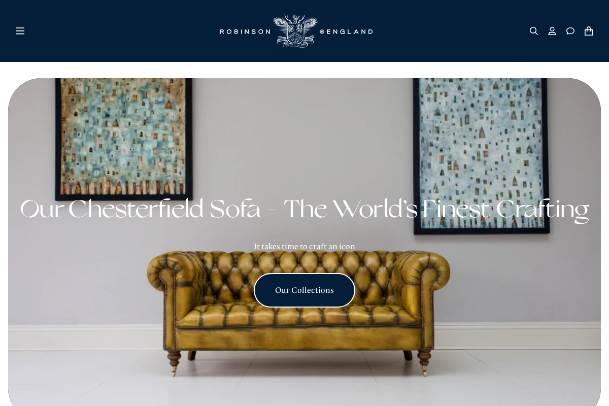 Robinson of England homepage screenshot