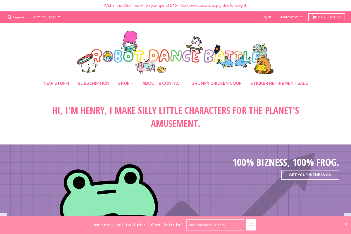 Robot Dance Battle homepage screenshot