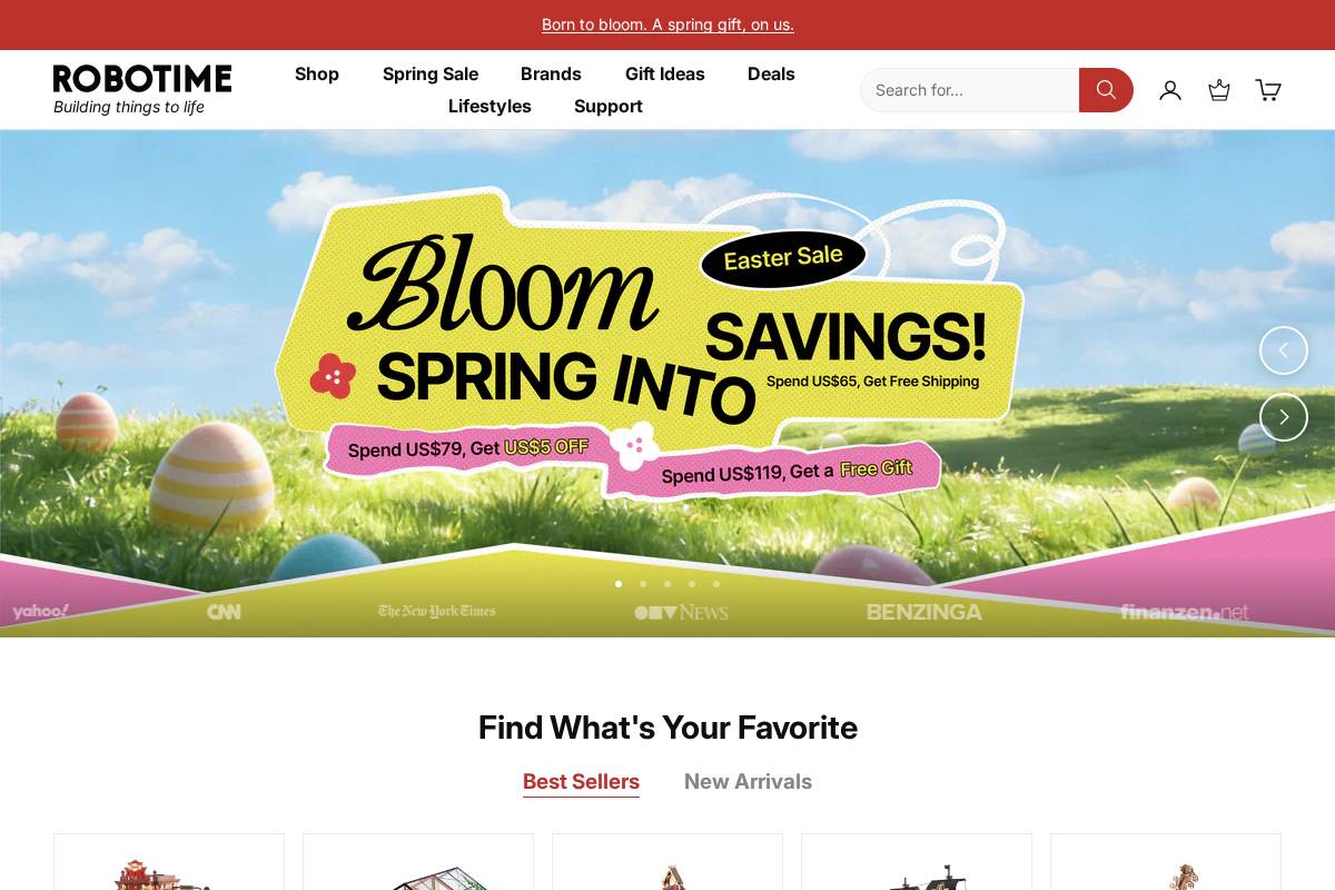 Robotime homepage screenshot