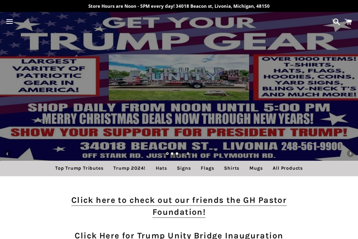 Trump Gear - Signs, Flags and More! homepage screenshot