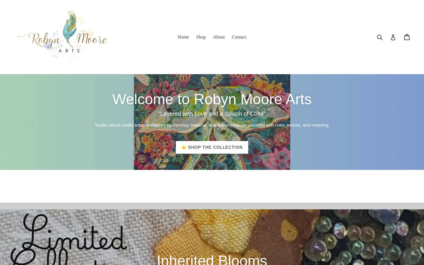robynmoorearts.com homepage screenshot