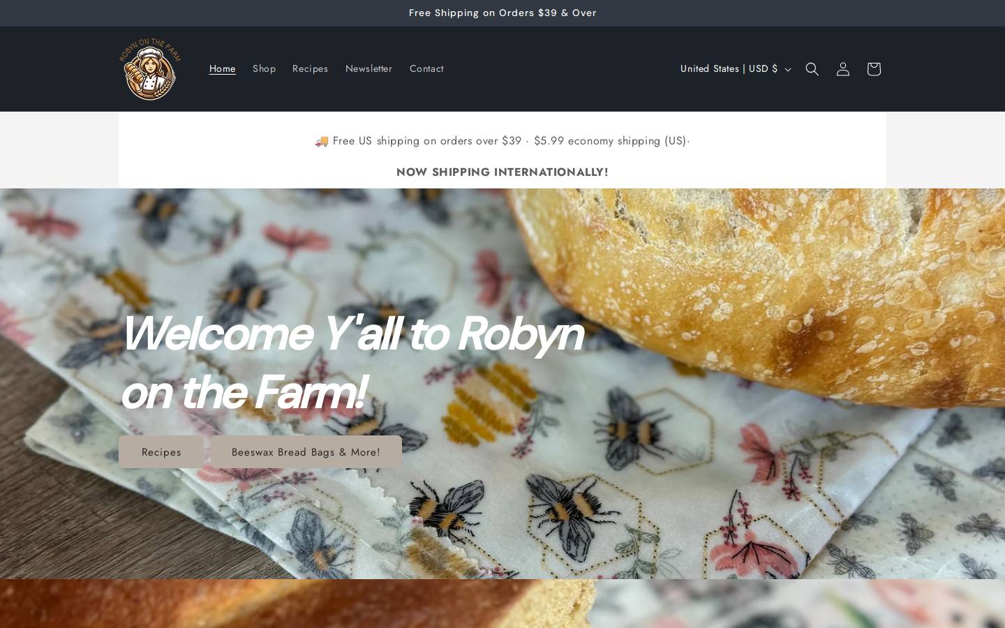 robynonthefarm.com homepage screenshot