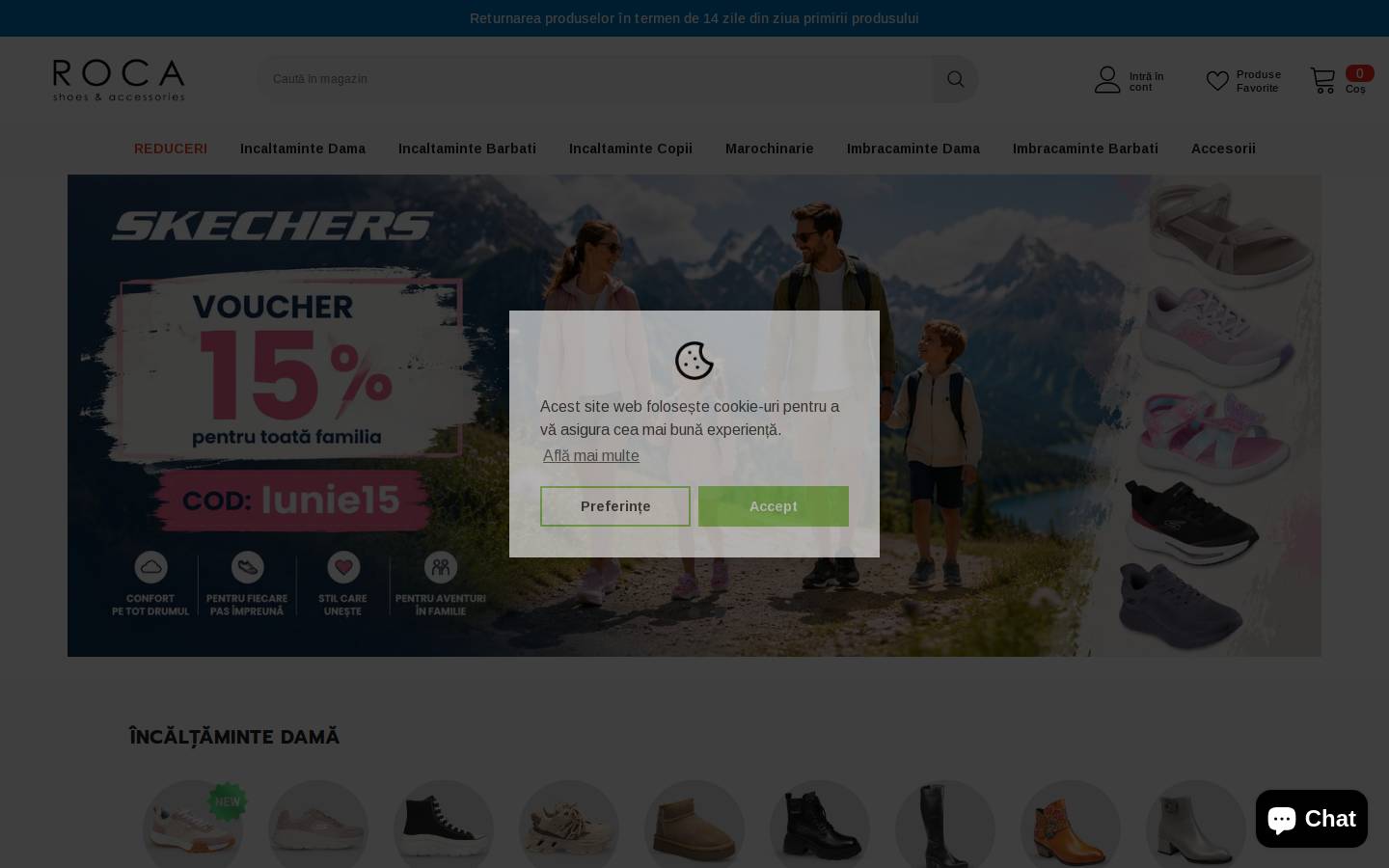 rocashoes.ro homepage screenshot