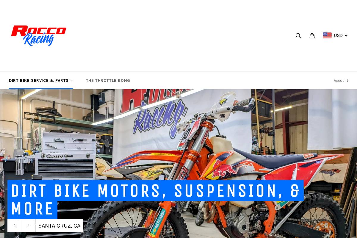 roccoracing.com homepage screenshot