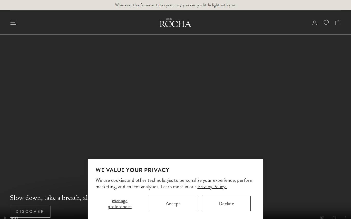 rochajewellery.com homepage screenshot