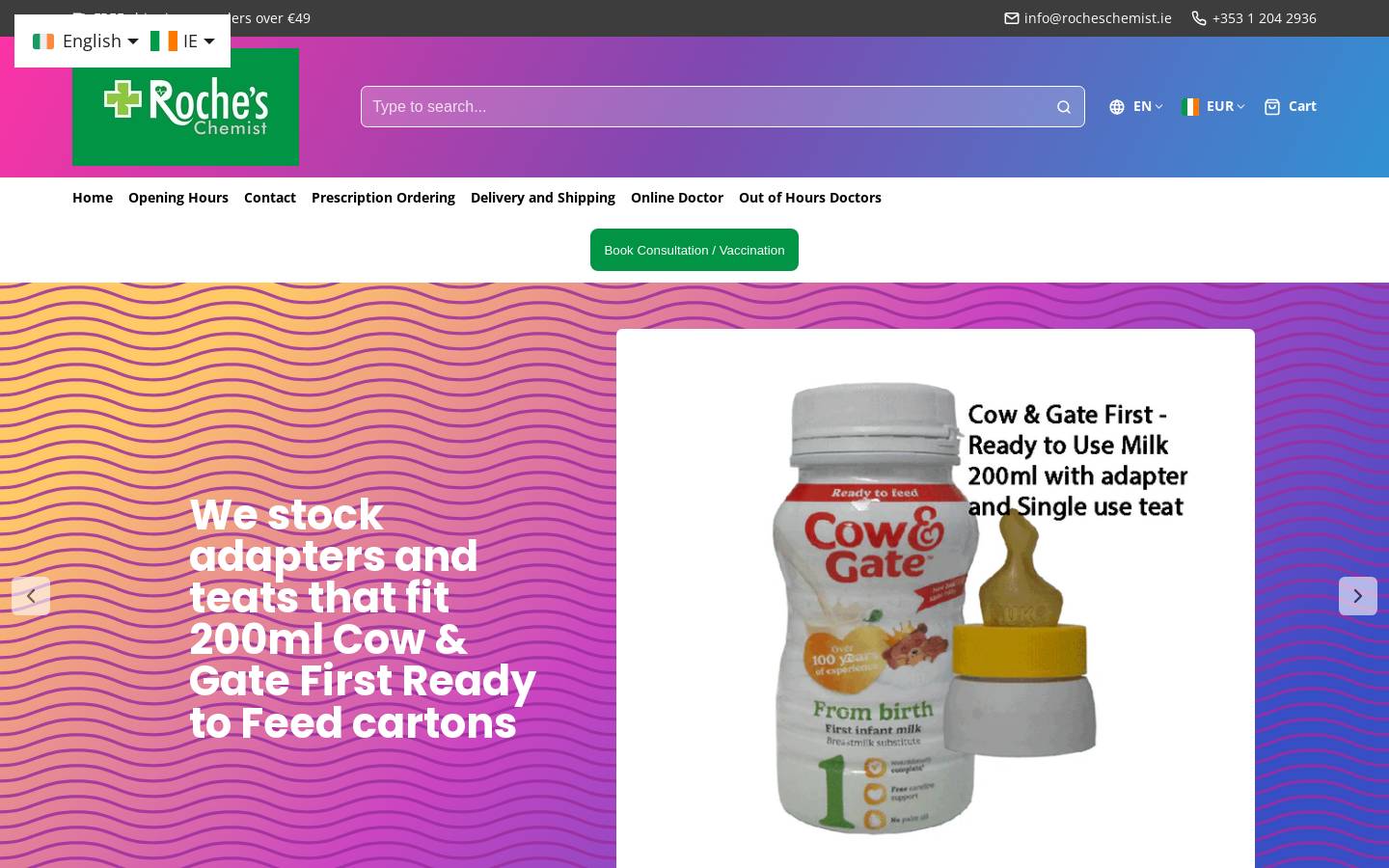 Rocheschemist homepage screenshot