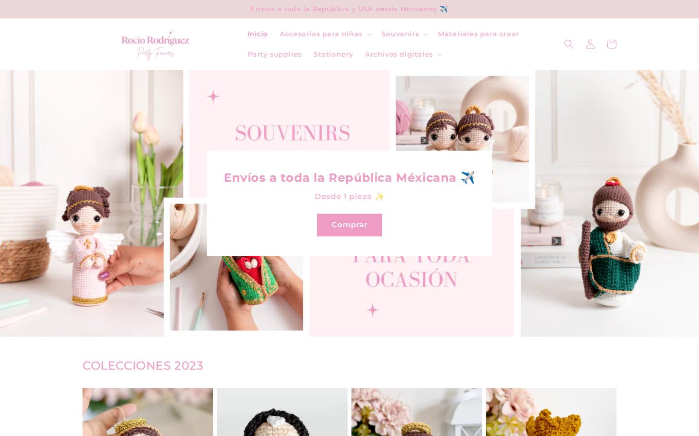 rociopartyfavors.com homepage screenshot