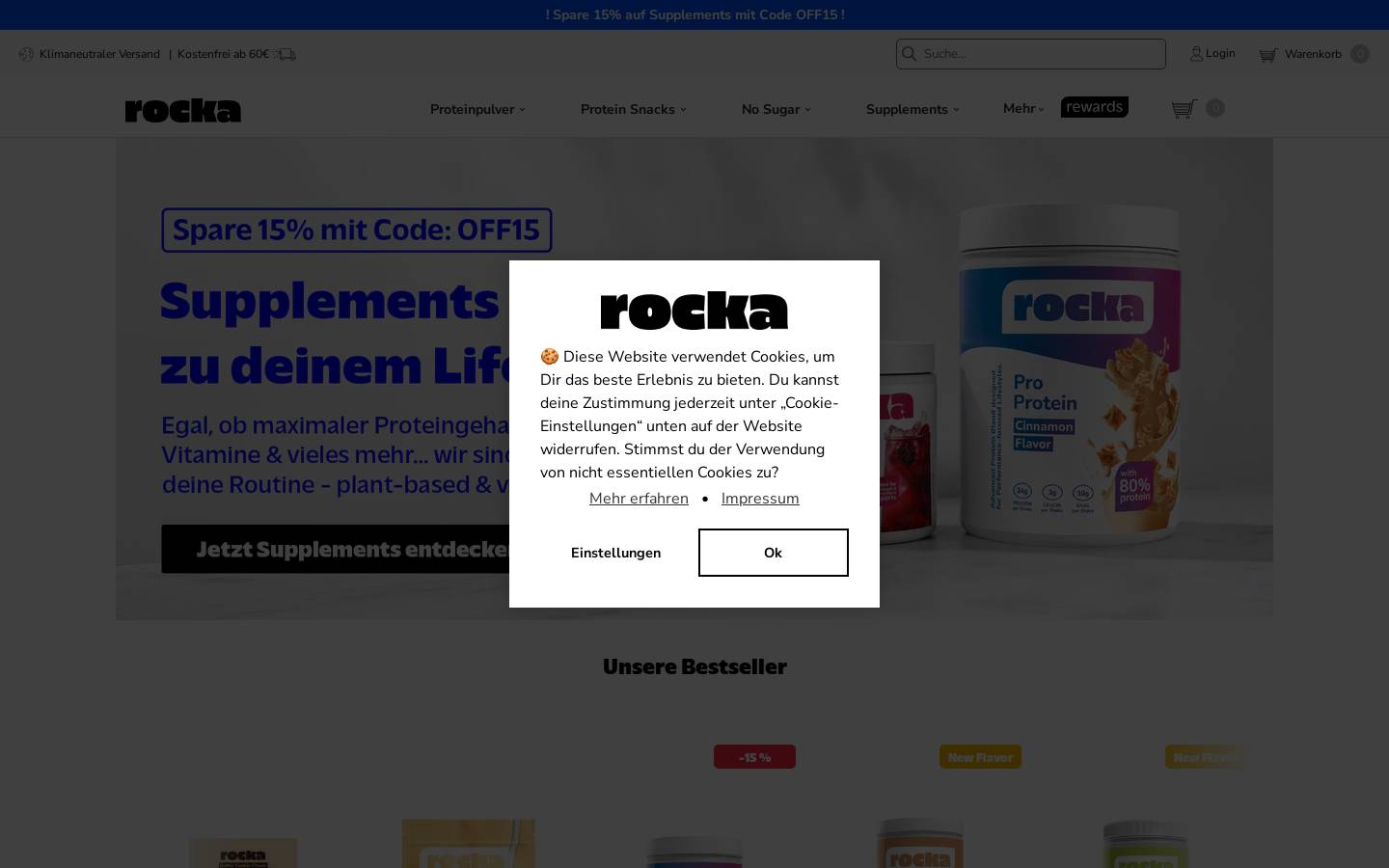 rockanutrition.com homepage screenshot