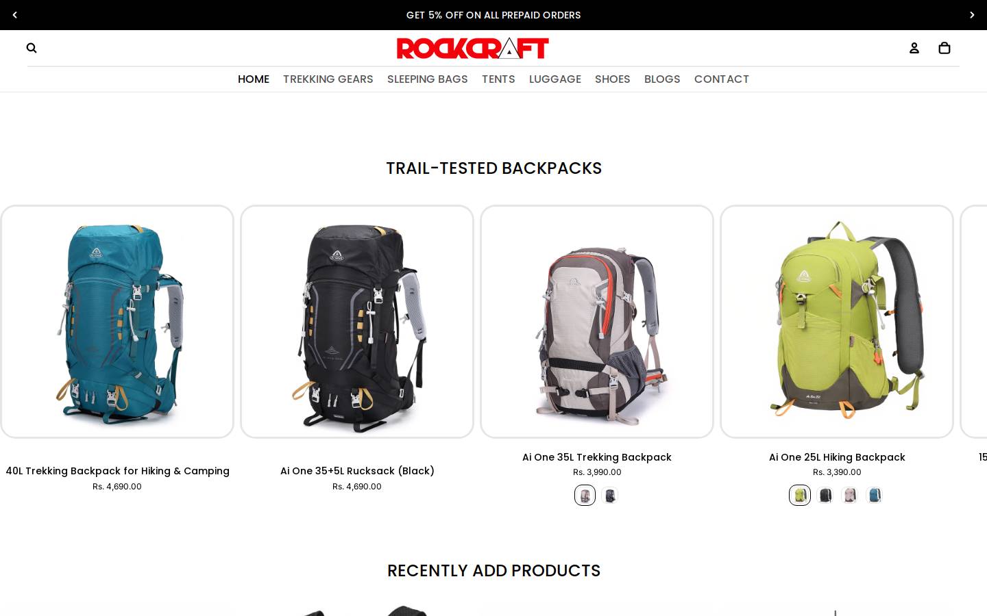 rockcraft.in homepage screenshot