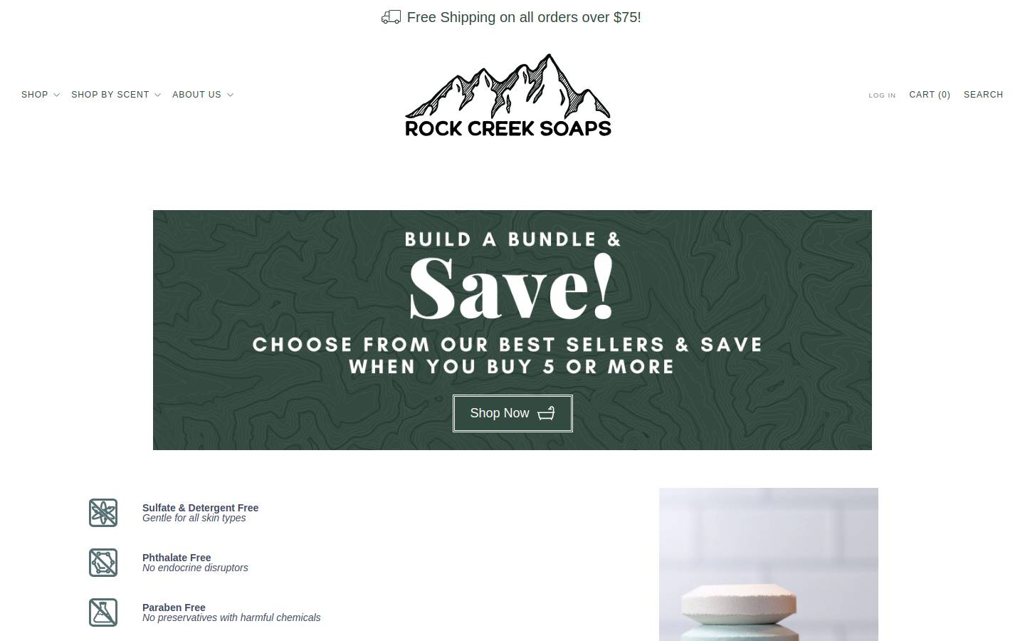rockcreeksoaps.com homepage screenshot