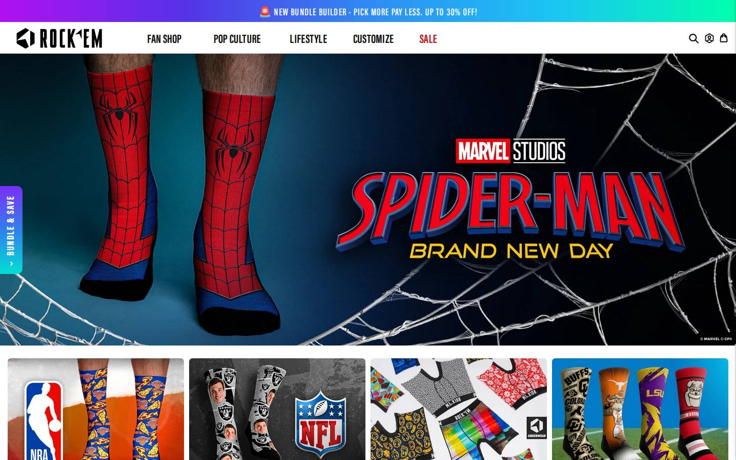 Rock 'Em Socks homepage screenshot