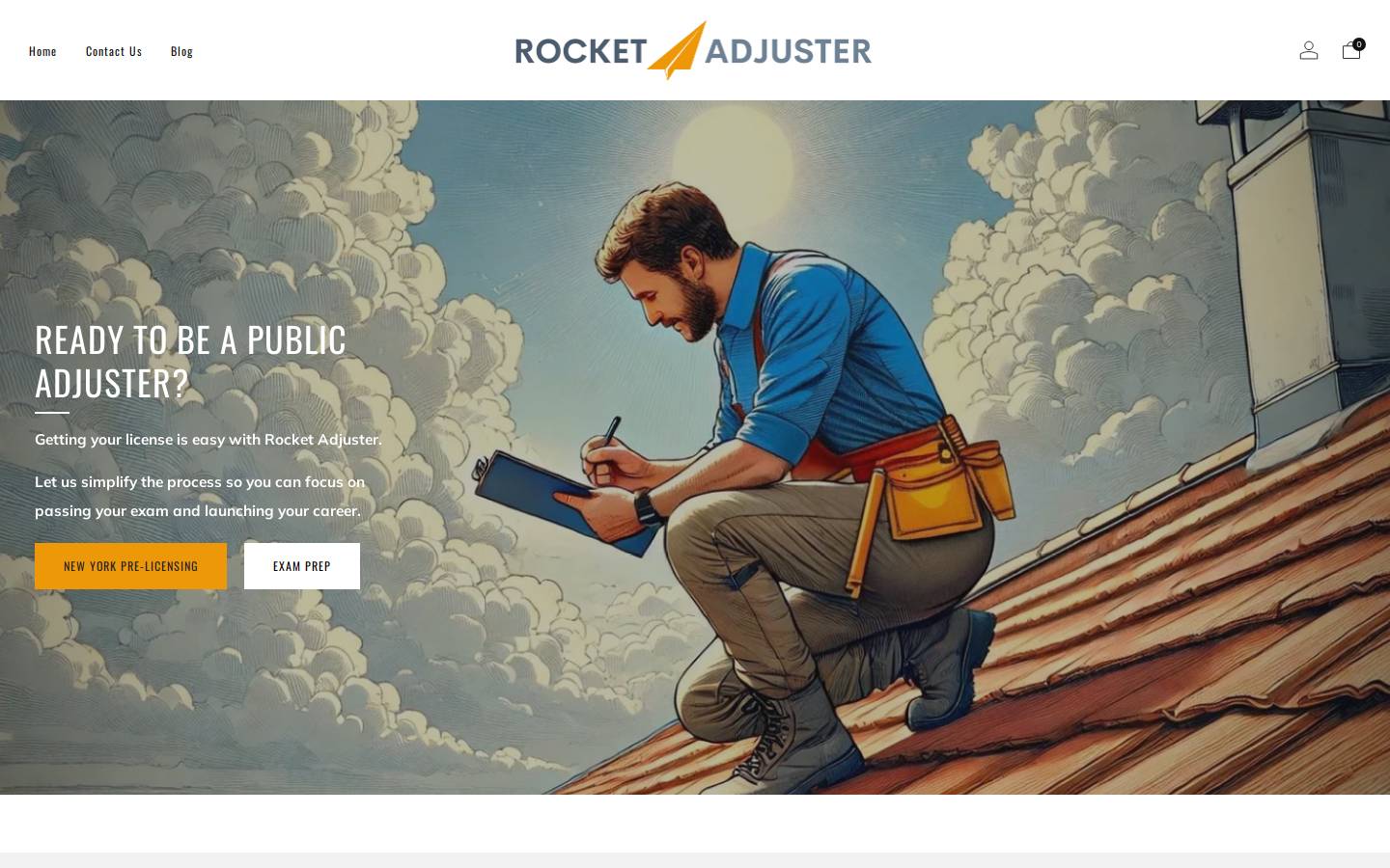 rocketadjuster.com homepage screenshot