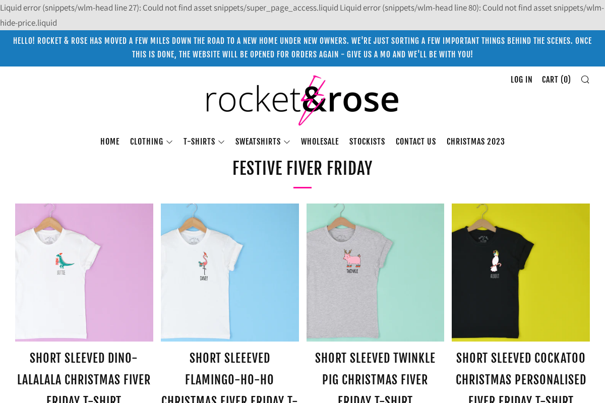 Rocket & Rose homepage screenshot