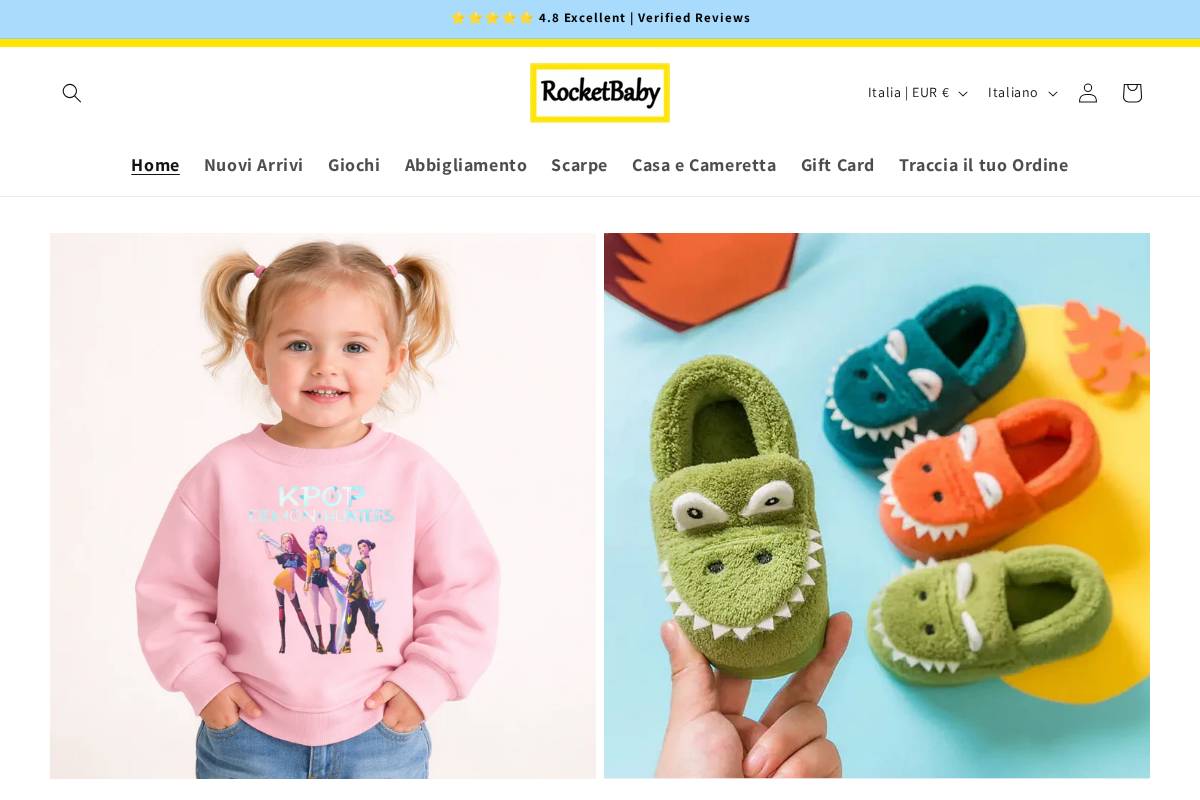 www.rocketbaby.it homepage screenshot
