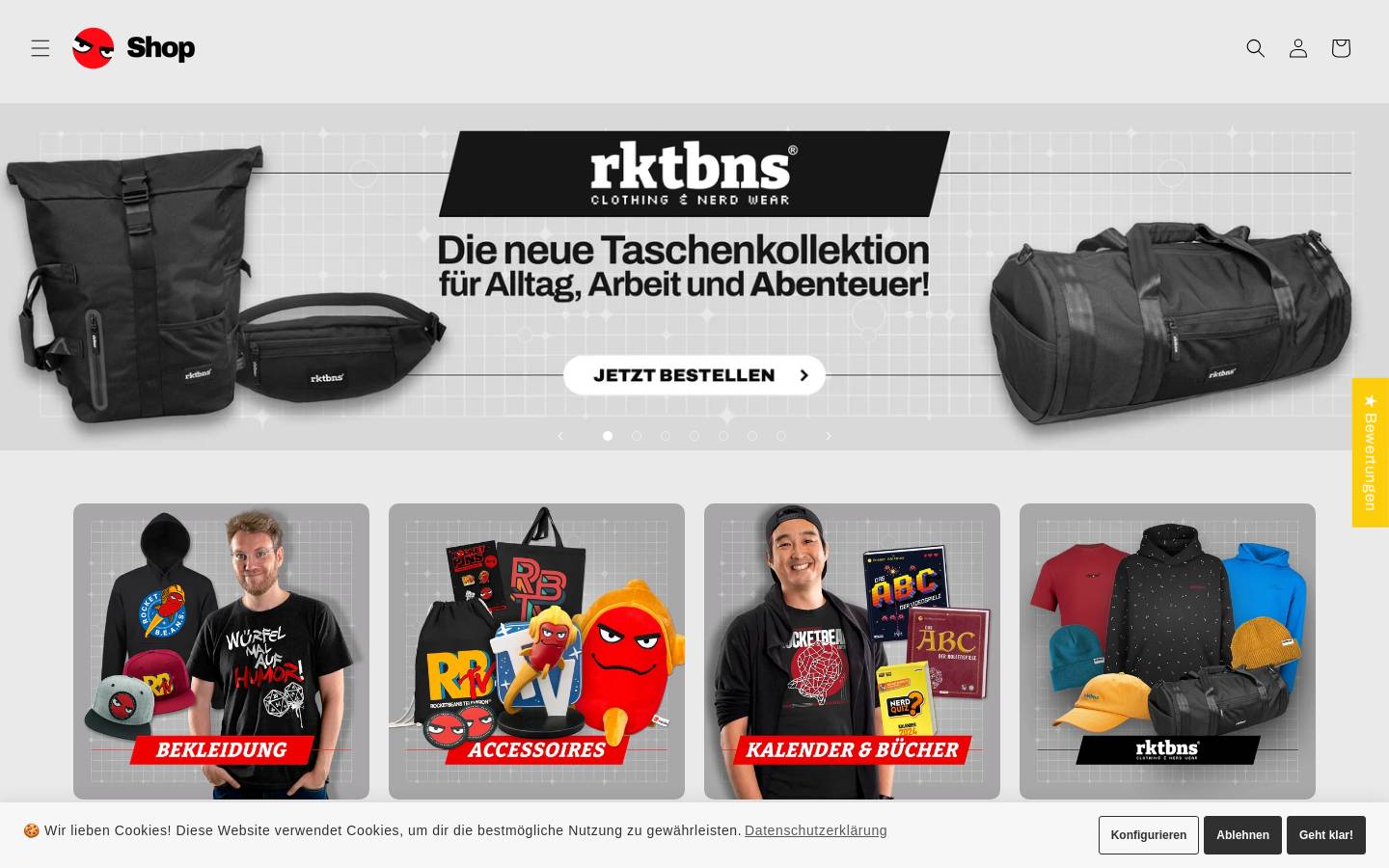 rocketbeans.shop homepage screenshot