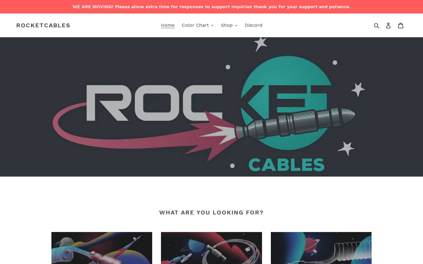 rocketcables.com homepage screenshot
