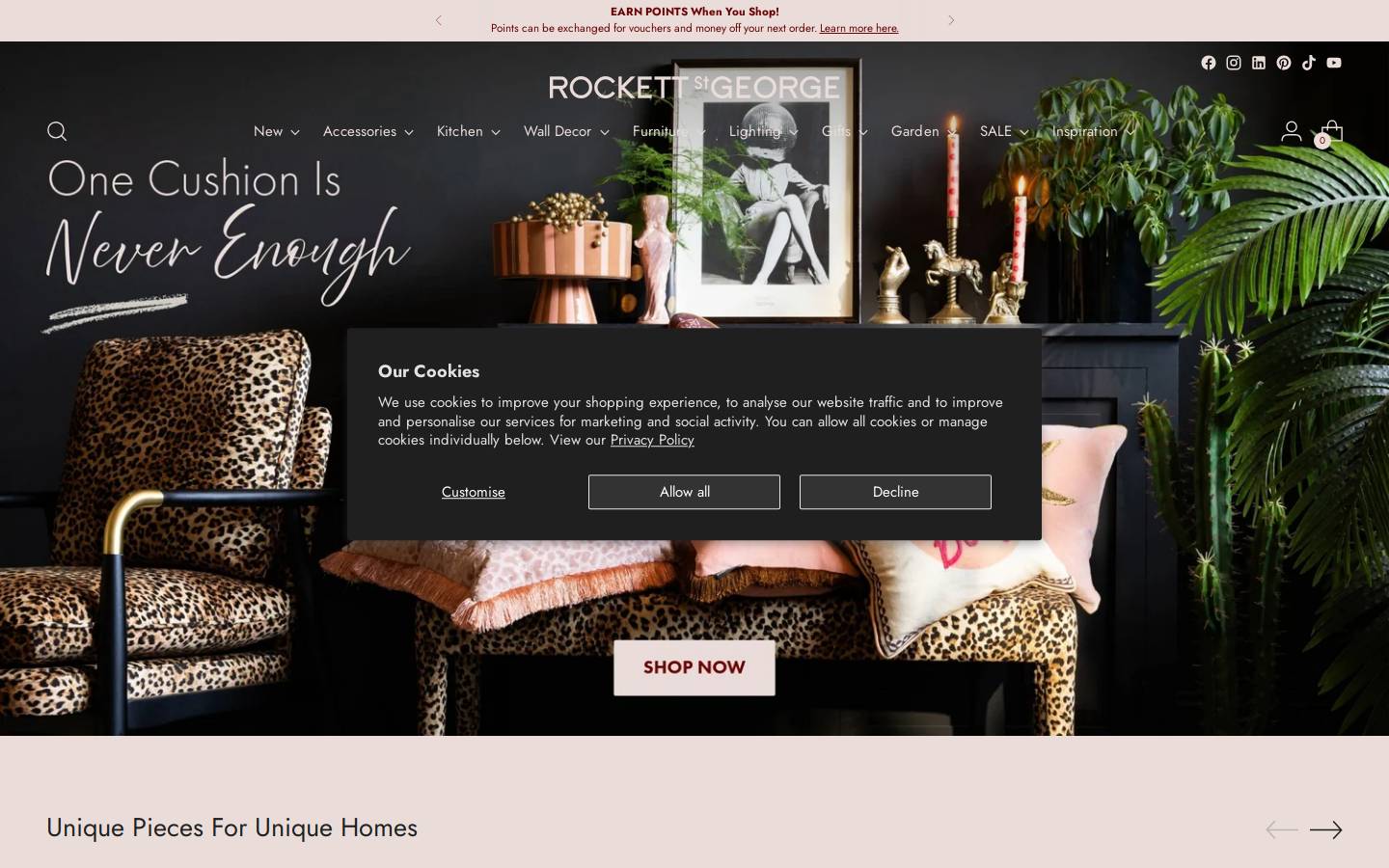 Rockett St George homepage screenshot