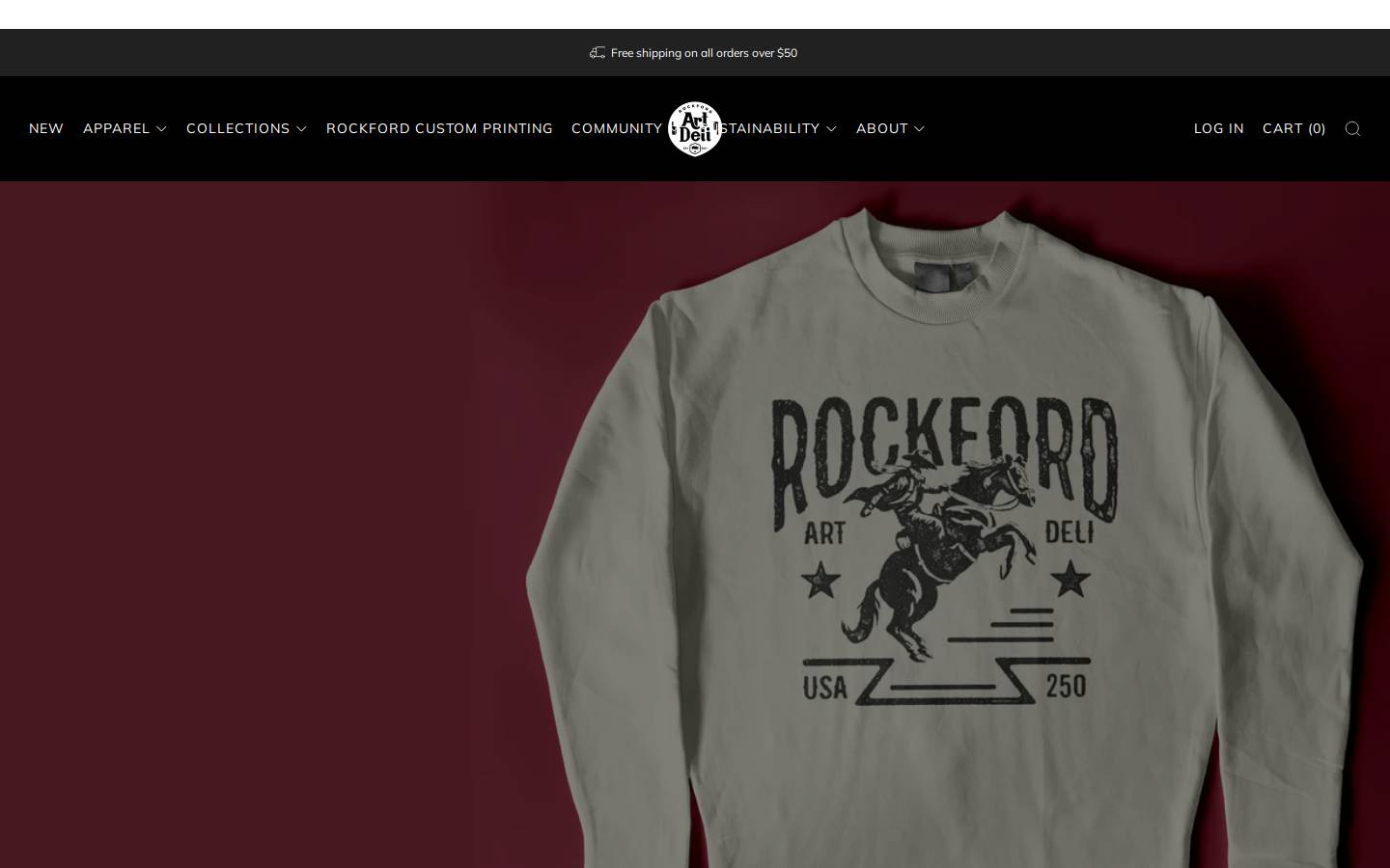 Rockford Art Deli homepage screenshot