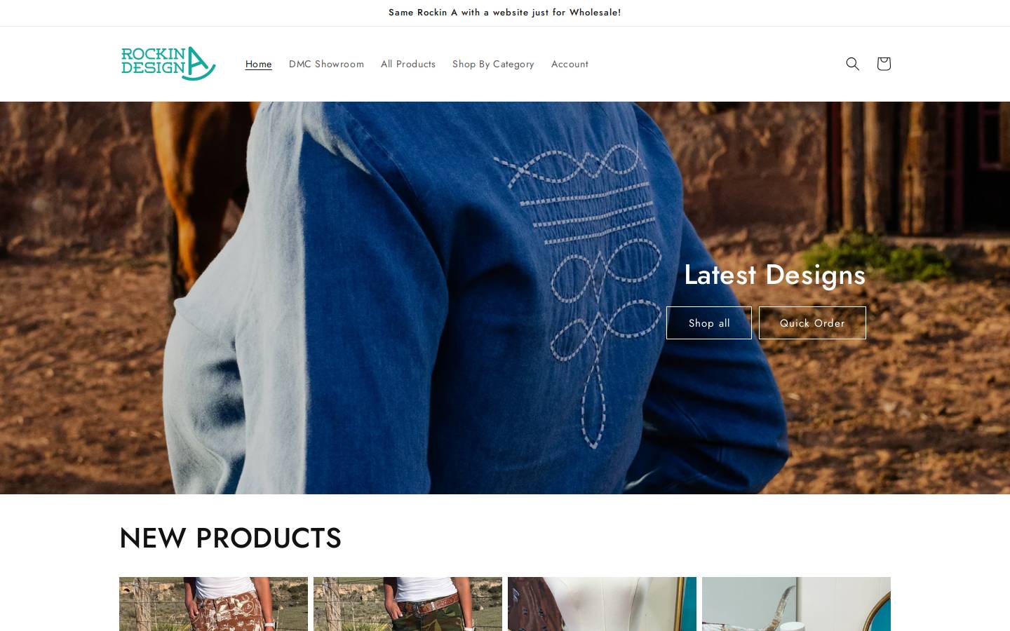 rockinawholesale.com homepage screenshot
