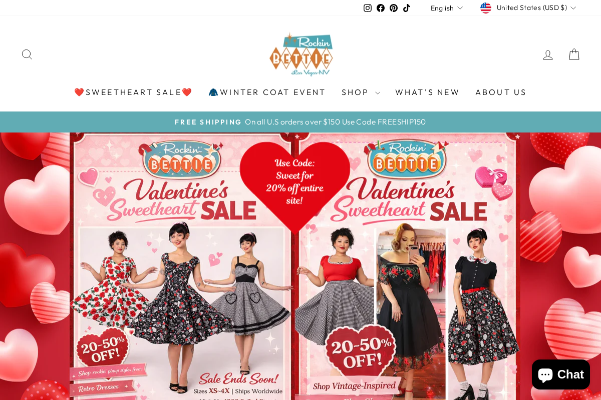 rockinbettie.com homepage screenshot