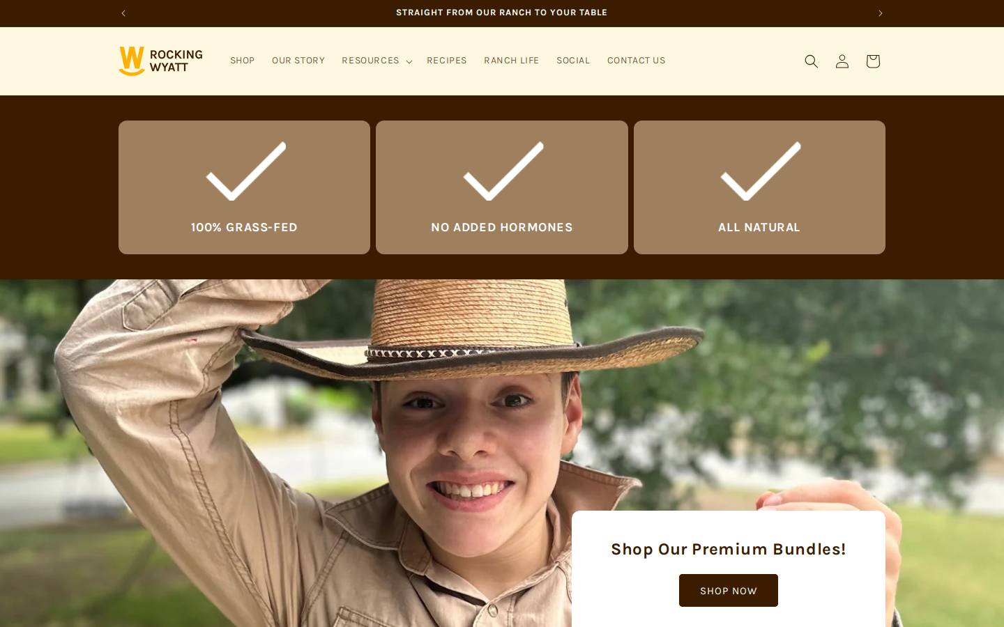 rockingwyattmeats.com homepage screenshot