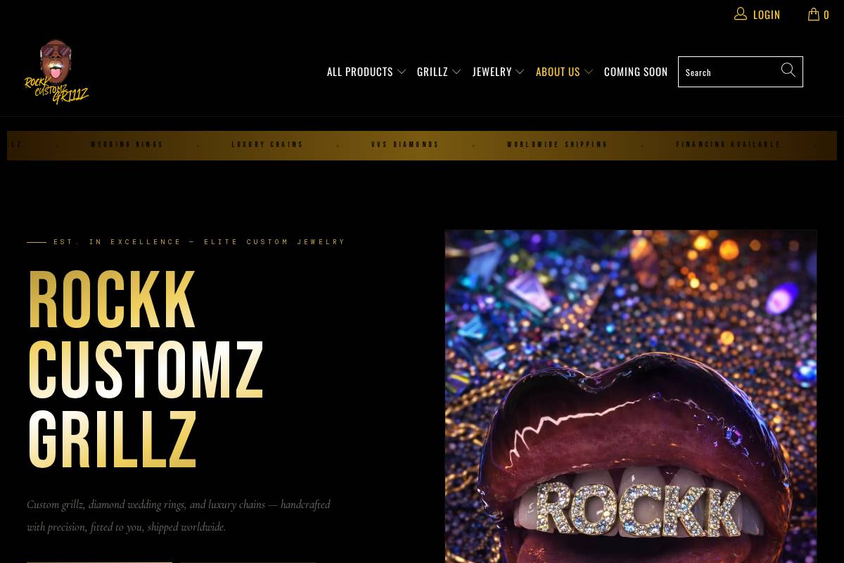 rockkcustomzgrillz.com homepage screenshot