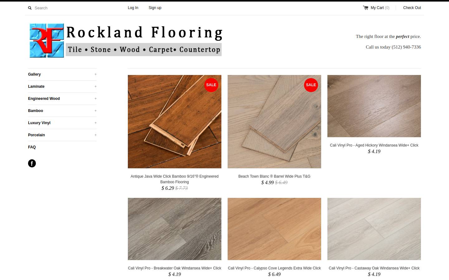 rocklandflooringtexas.com homepage screenshot