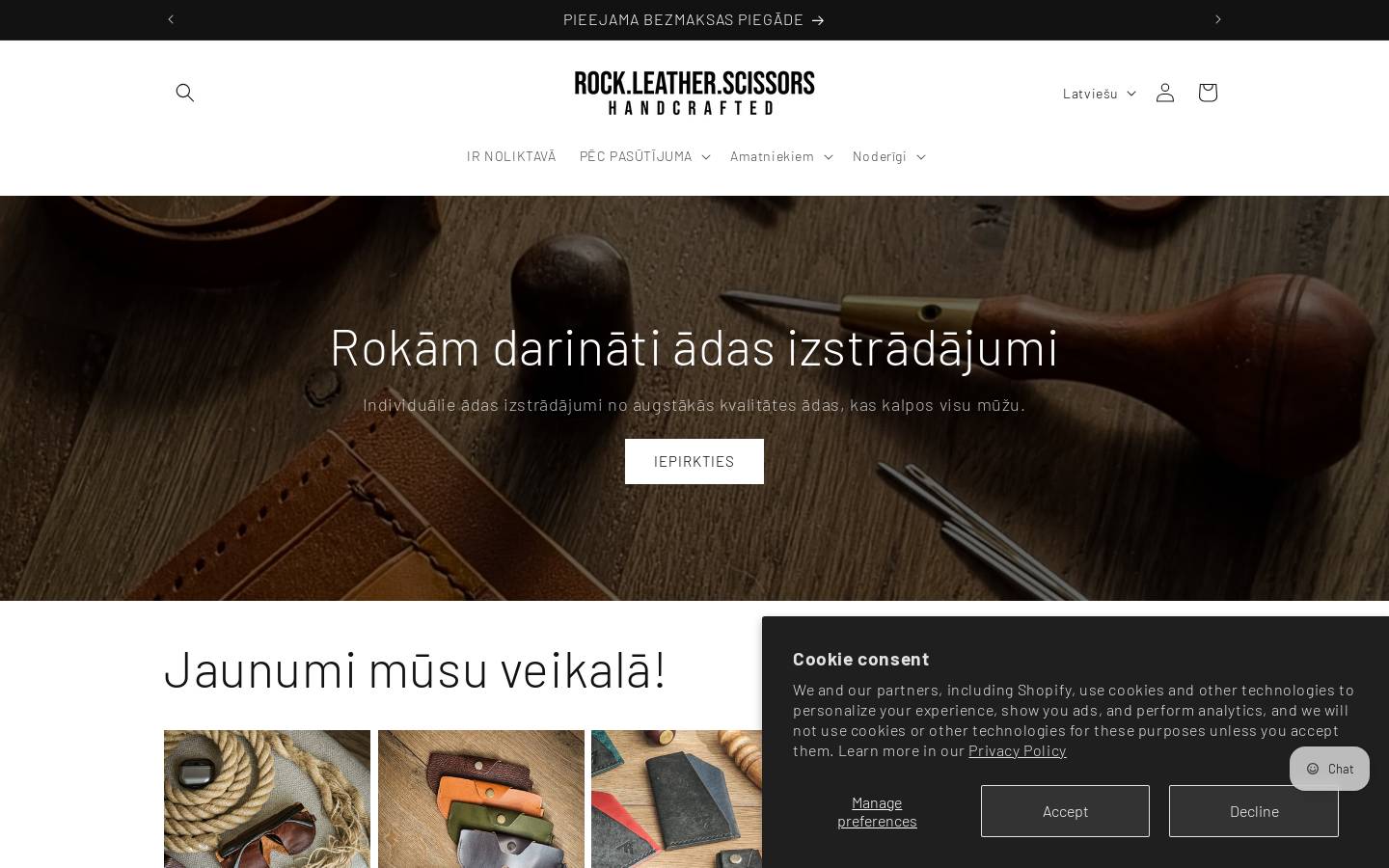 rockleatherscissors.com homepage screenshot