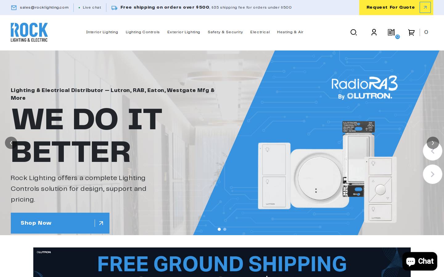 rocklighting.com homepage screenshot