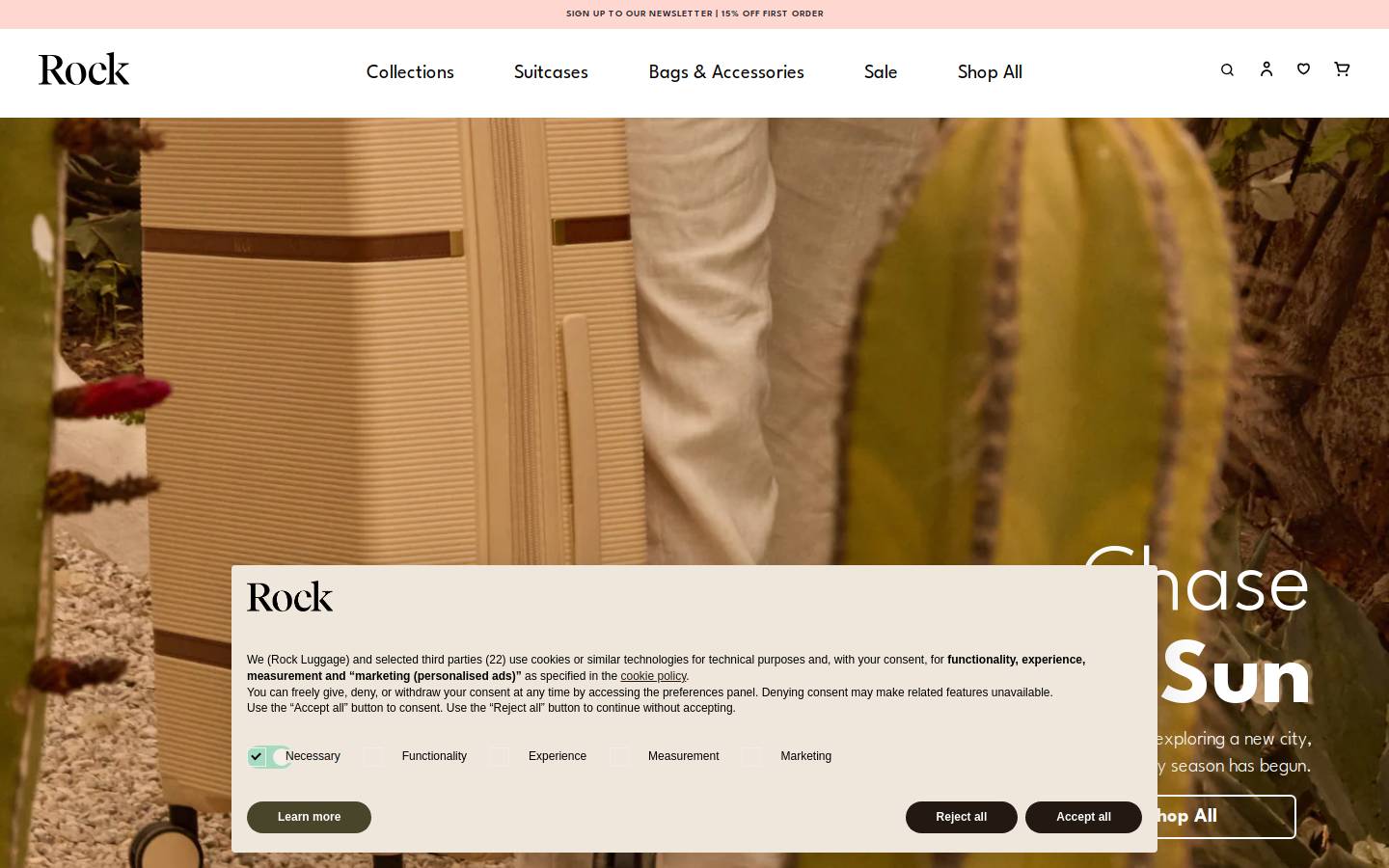 Rock Luggage homepage screenshot