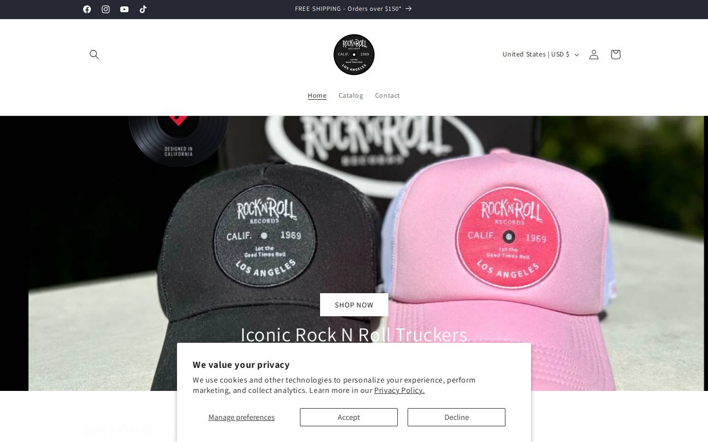 rocknrollrecords.com homepage screenshot