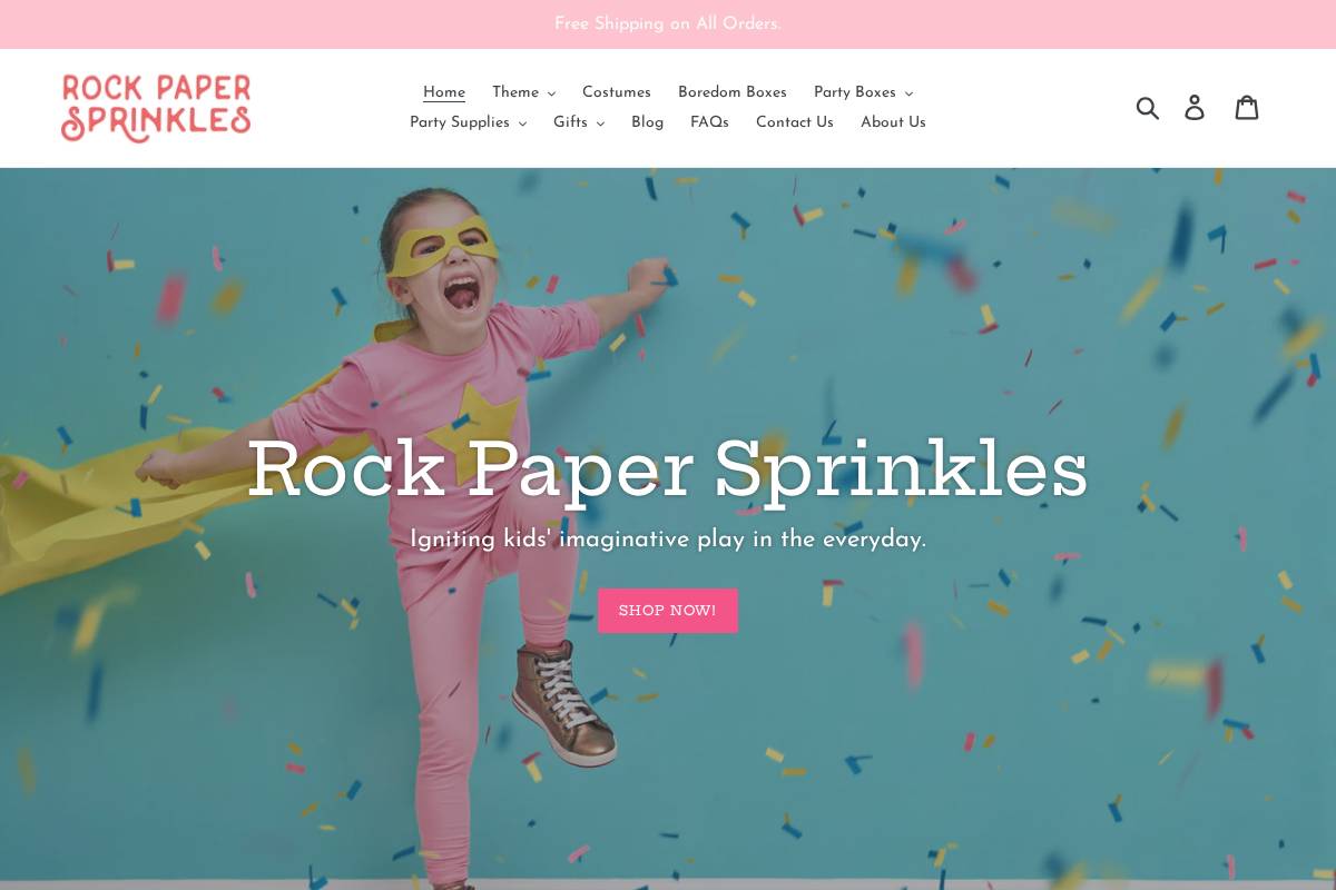rockpapersprinkles.com homepage screenshot