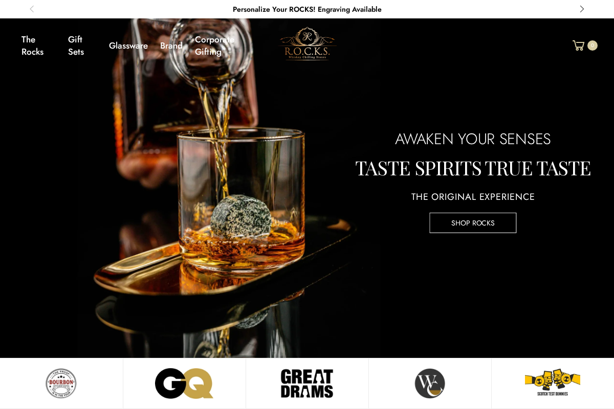 R.O.C.K.S. Whiskey Chilling Stones homepage screenshot