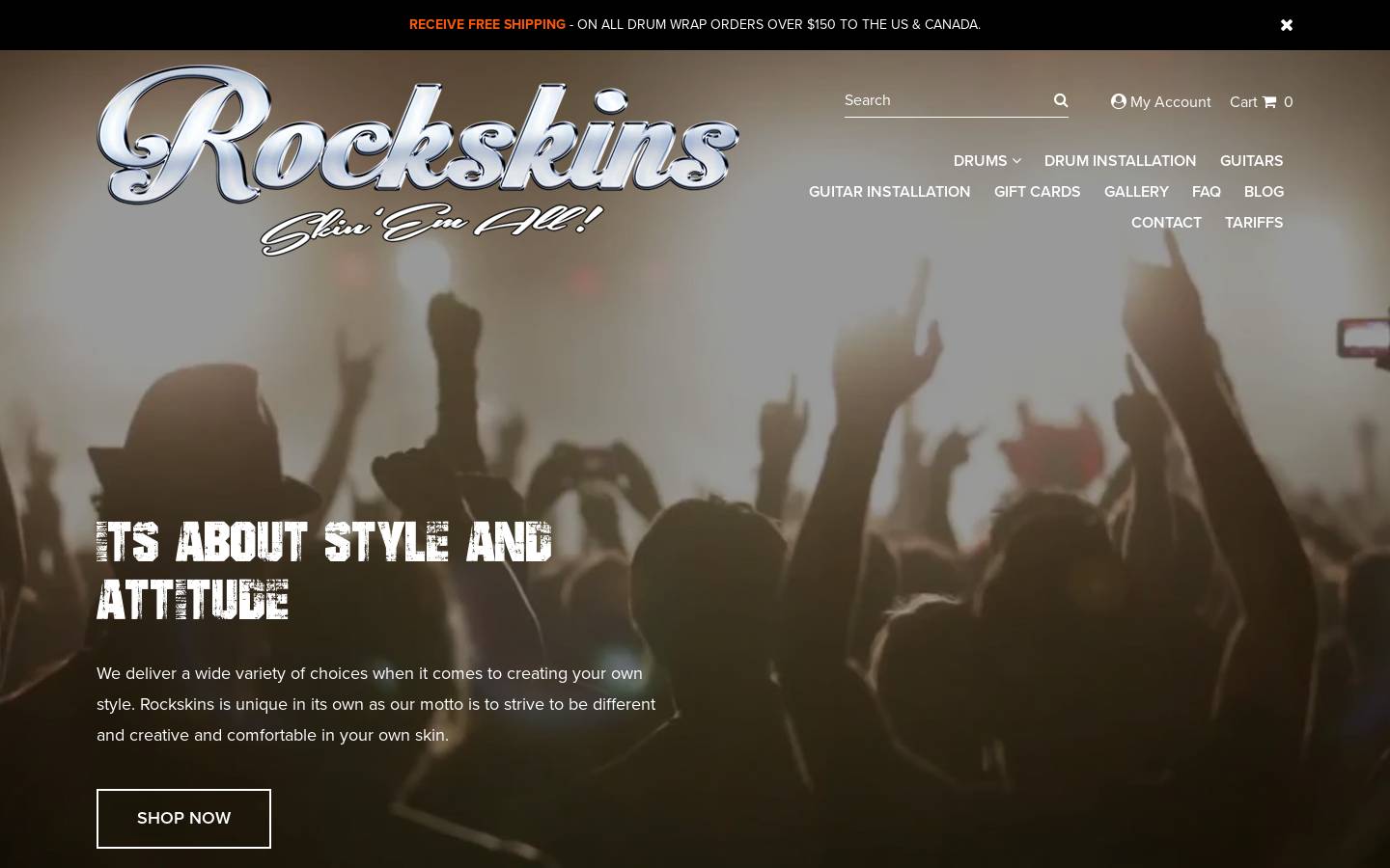 rockskins.com homepage screenshot