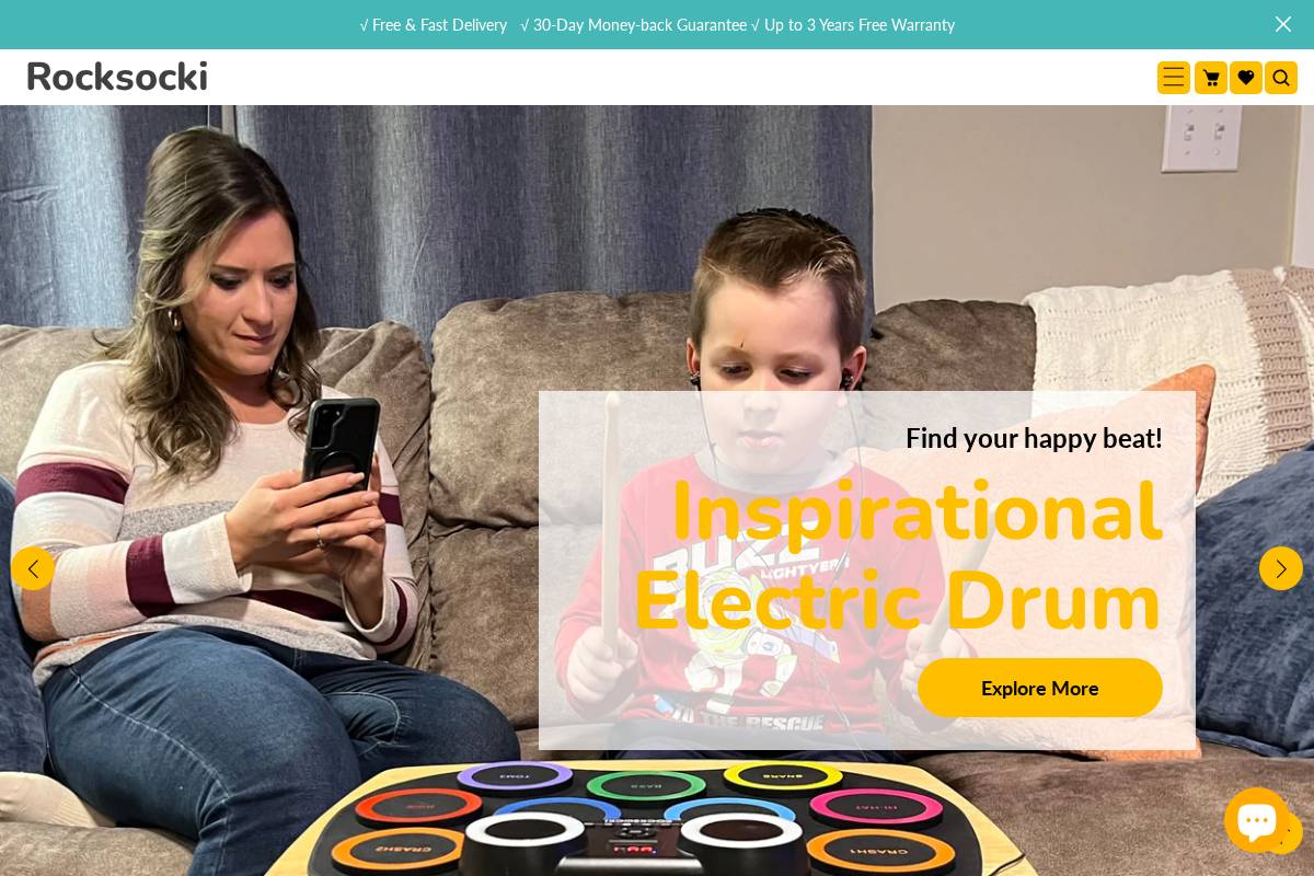 rocksocki.com homepage screenshot