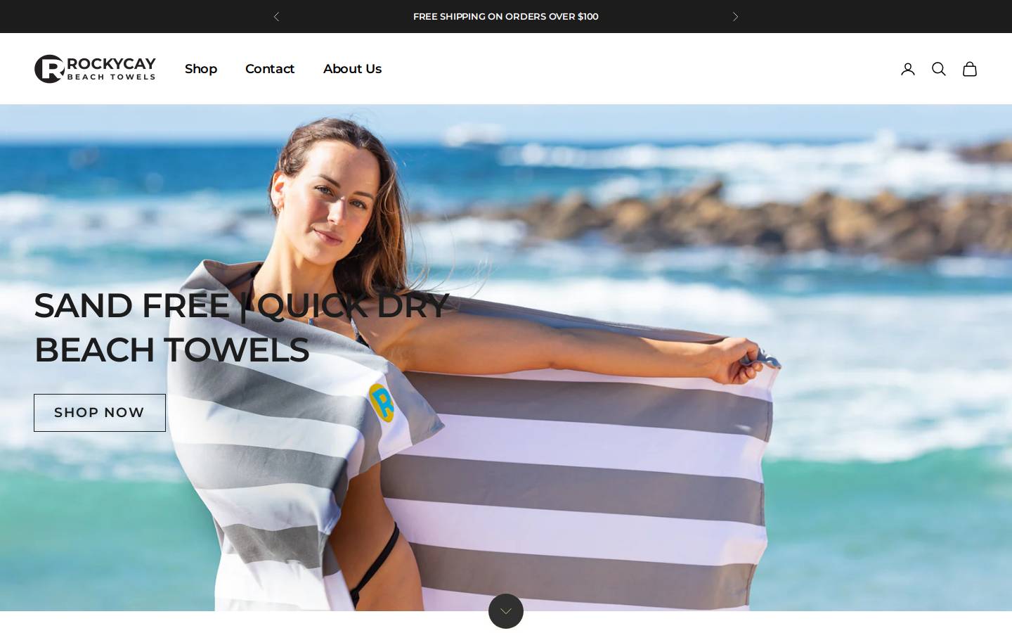 rockycaytowels.com homepage screenshot
