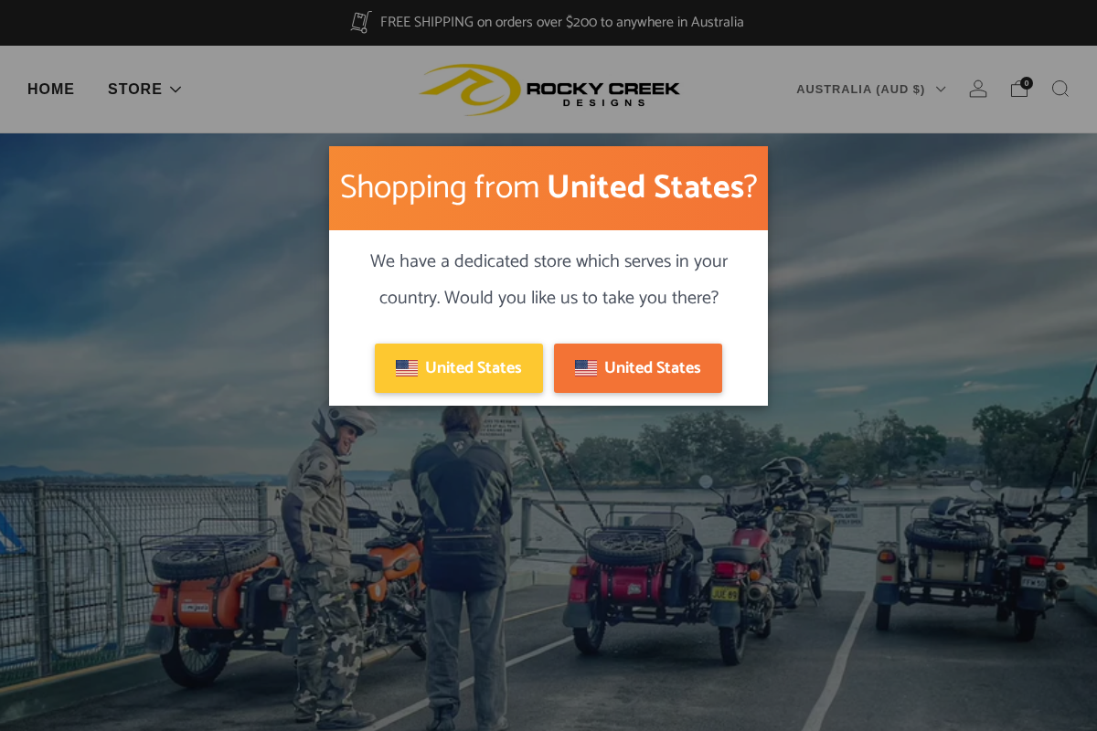 Rocky Creek Designs Australia homepage screenshot
